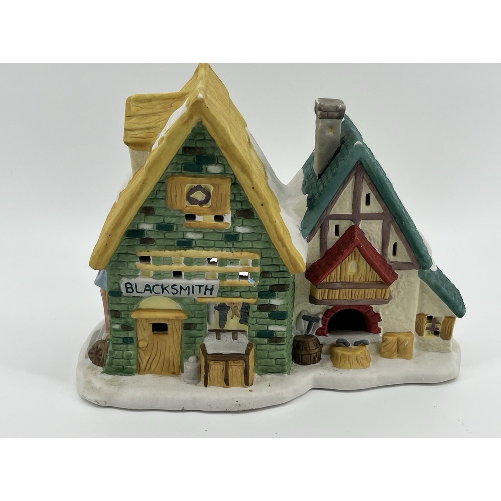 Dickens Collectables Towne Series Christmas Village Blacksmith 1995 Hand painted